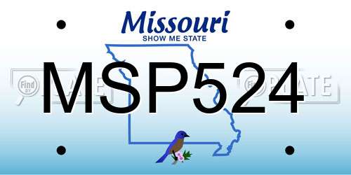MSP524 Missouri License Plate