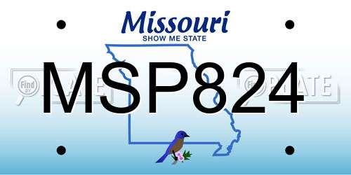 MSP824 Missouri License Plate