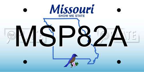 MSP82A Missouri License Plate