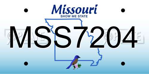 MSS7204 Missouri License Plate