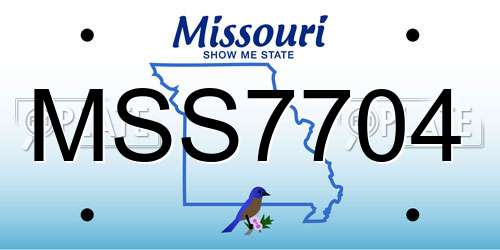 MSS7704 Missouri License Plate
