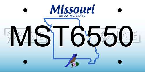 MST6550 Missouri License Plate