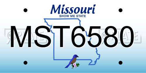 MST6580 Missouri License Plate