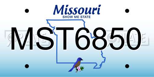 MST6850 Missouri License Plate