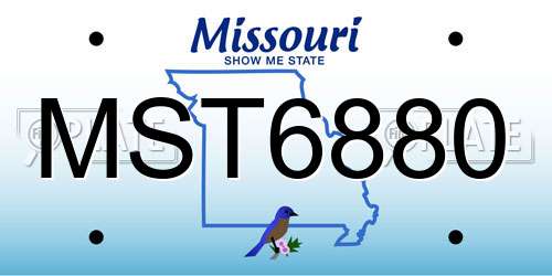 MST6880 Missouri License Plate