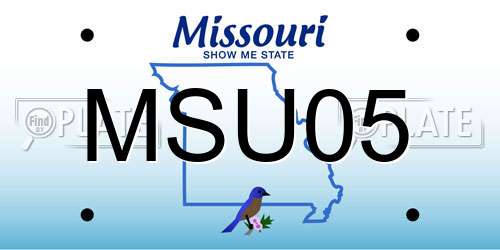 MSU05 Missouri License Plate