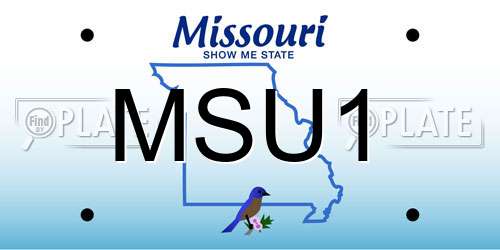 MSU1 Missouri License Plate