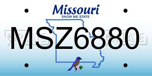 MSZ6880 Missouri License Plate