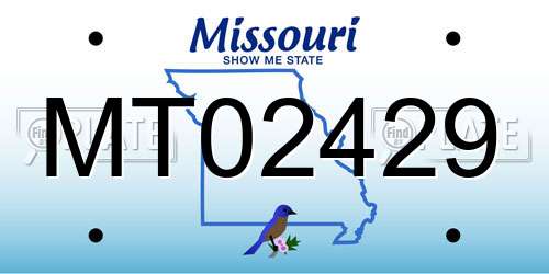 MT02429 Missouri License Plate