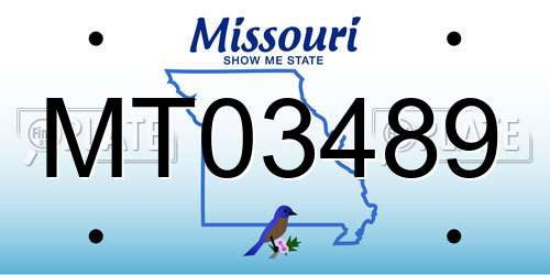 MT03489 Missouri License Plate