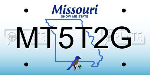 MT5T2G Missouri License Plate