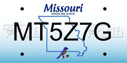 MT5Z7G Missouri License Plate