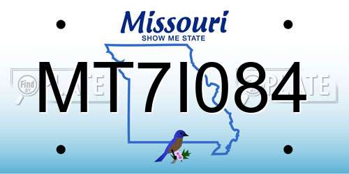 MT7I084 Missouri License Plate