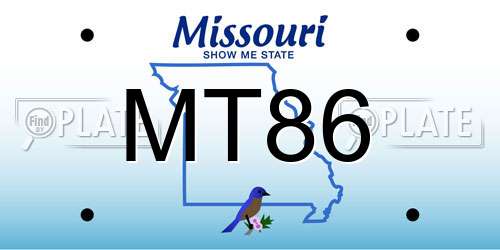 MT86 Missouri License Plate