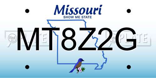 MT8Z2G Missouri License Plate