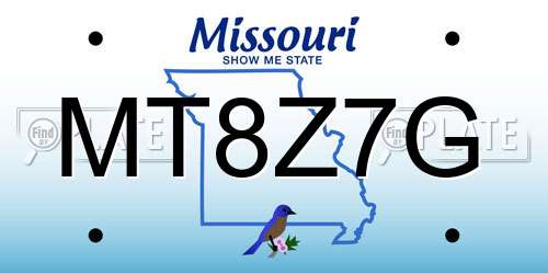 MT8Z7G Missouri License Plate
