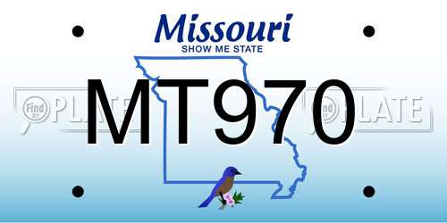 MT970 Missouri License Plate