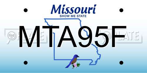 MTA95F Missouri License Plate
