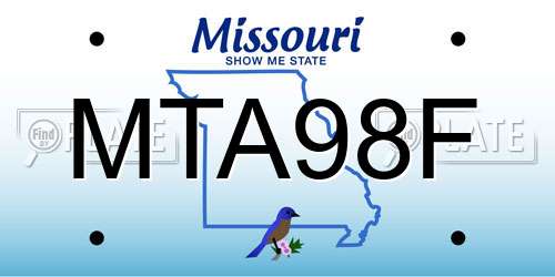 MTA98F Missouri License Plate