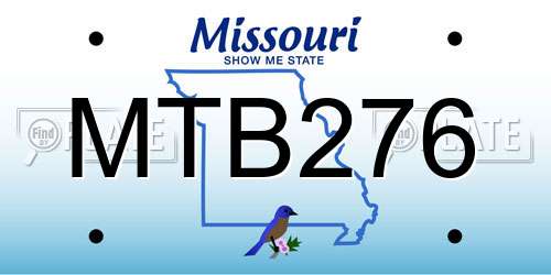 MTB276 Missouri License Plate