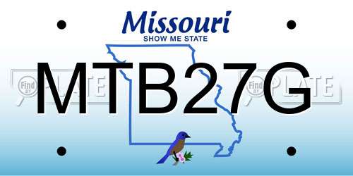 MTB27G Missouri License Plate
