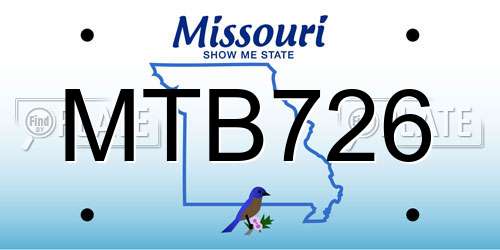 MTB726 Missouri License Plate