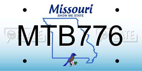 MTB776 Missouri License Plate