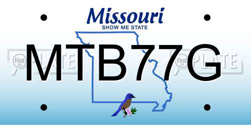 MTB77G Missouri License Plate