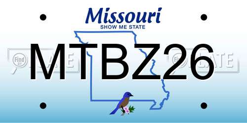MTBZ26 Missouri License Plate