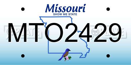MTO2429 Missouri License Plate