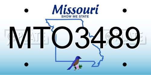 MTO3489 Missouri License Plate
