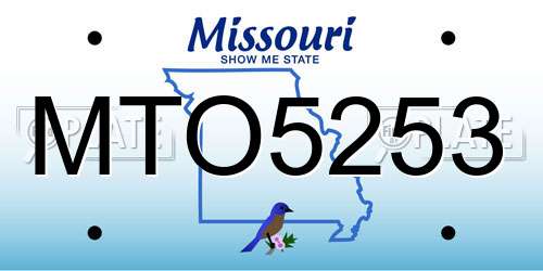 MTO5253 Missouri License Plate
