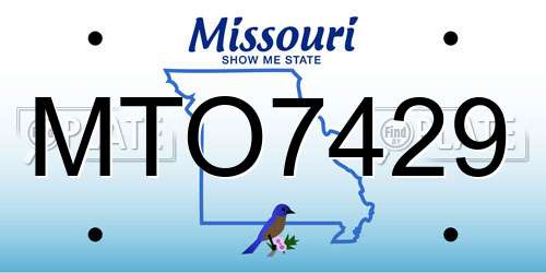 MTO7429 Missouri License Plate