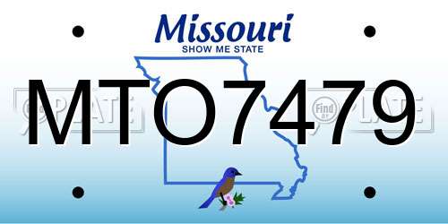 MTO7479 Missouri License Plate