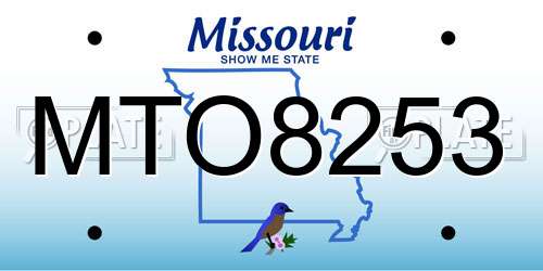 MTO8253 Missouri License Plate