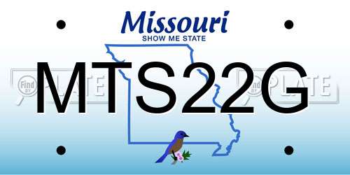 MTS22G Missouri License Plate