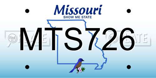 MTS726 Missouri License Plate