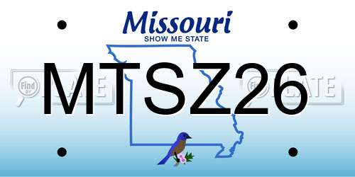 MTSZ26 Missouri License Plate