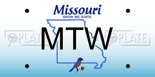 MTW Missouri License Plate
