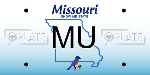 MU Missouri License Plate