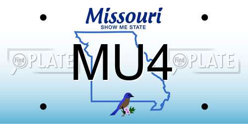 MU4 Missouri License Plate