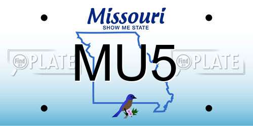 MU5 Missouri License Plate