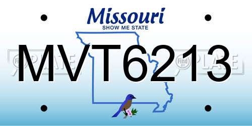 MVT6213 Missouri License Plate
