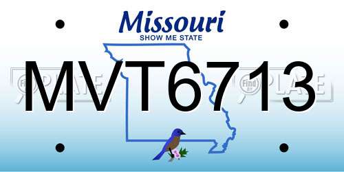 MVT6713 Missouri License Plate
