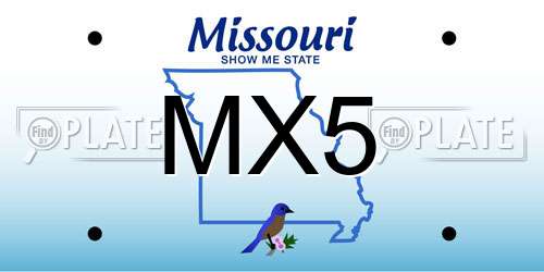 MX5 Missouri License Plate