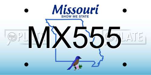 MX555 Missouri License Plate