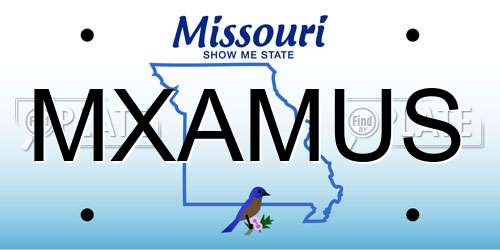 MXAMUS Missouri License Plate