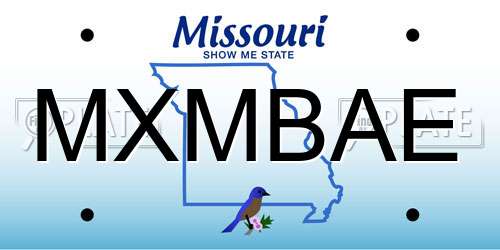 MXMBAE Missouri License Plate