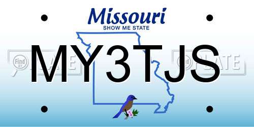 MY3TJS Missouri License Plate