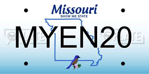 MYEN20 Missouri License Plate